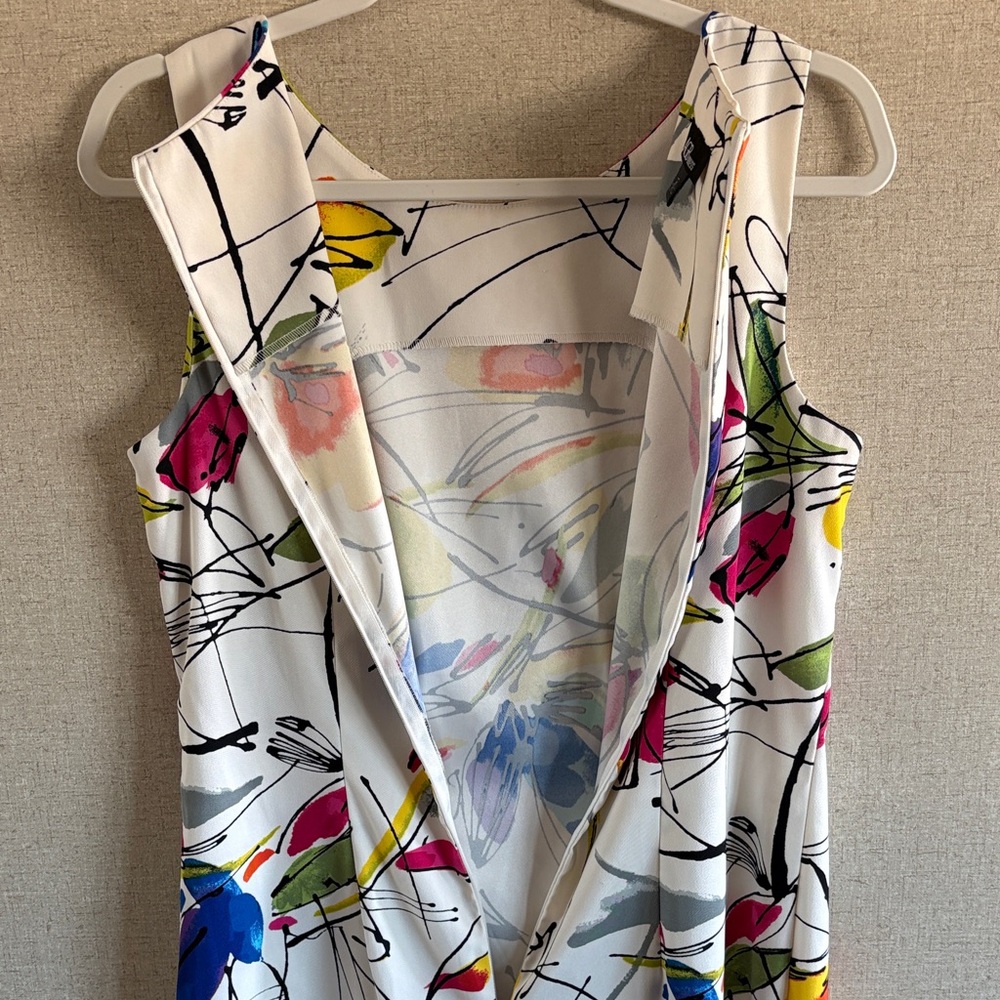 AGB Dress Women’s Sz 12 Colorful Abstract Floral Sheath Career Office Chic - Picture 14 of 15